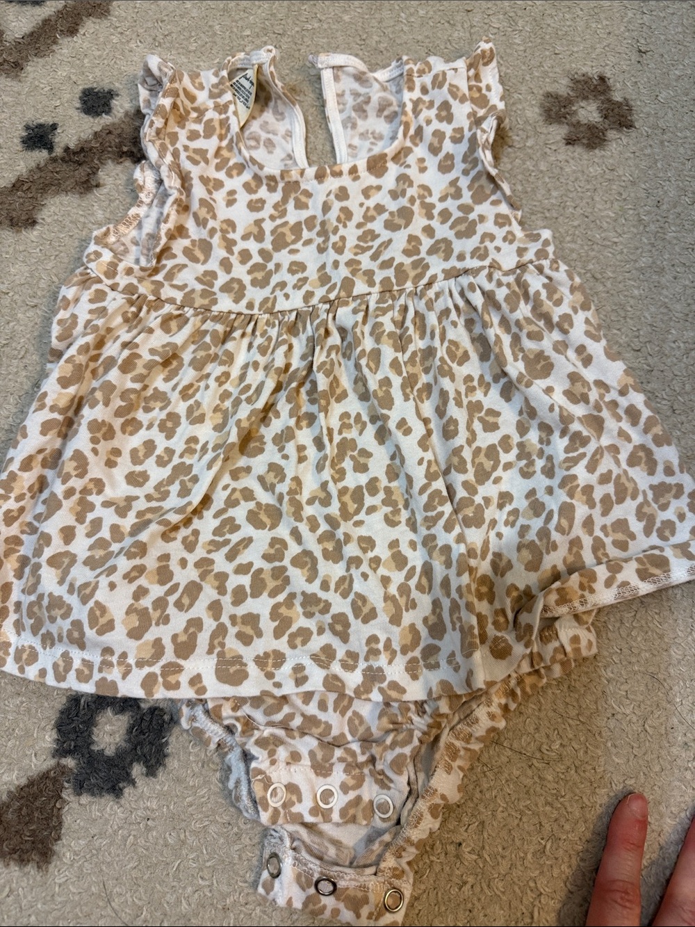 First Impressions White Bodysuit with Red and Tan Bow Accents - Picture 6 of 7